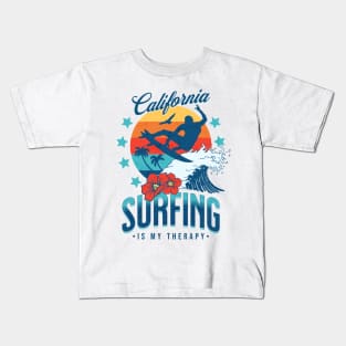 Surfing is my Therapy - Vintage Surf Kids T-Shirt